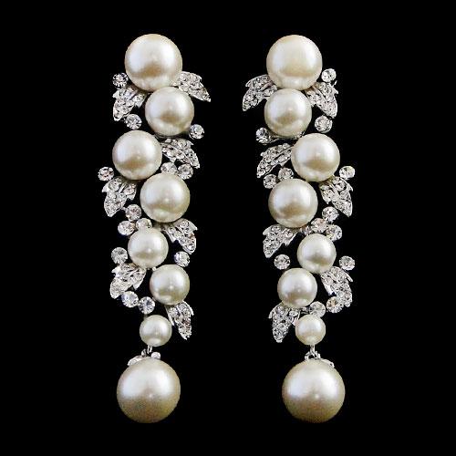 Pearl Starlet Wedding Earrings - Zaphira Bridal